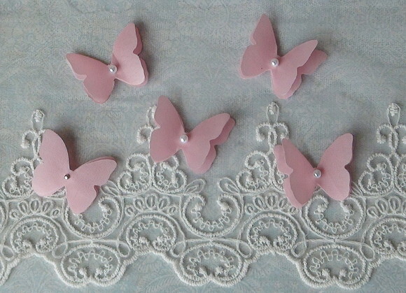 Borboletas em Dupla Camada - 15 un - 4,0 x 3,5cm