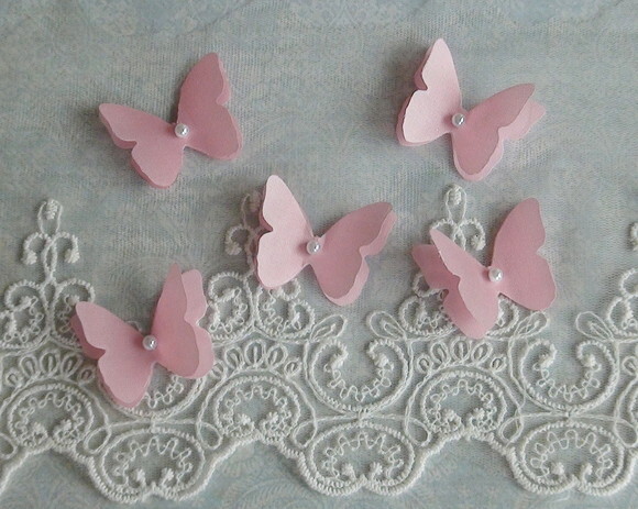 Borboletas em Dupla Camada - 15 un - 4,0 x 3,5cm