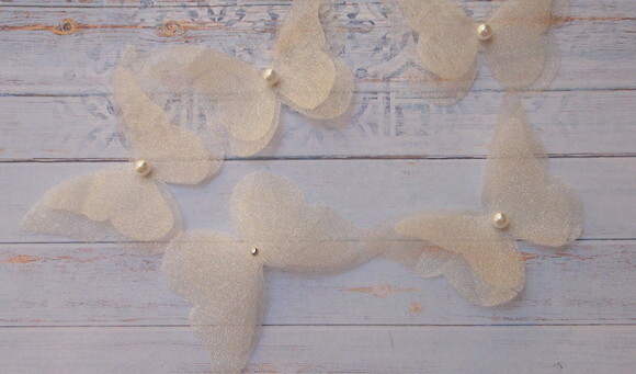 Borboletas em Organza Cristal Dupla Camada - 15 un