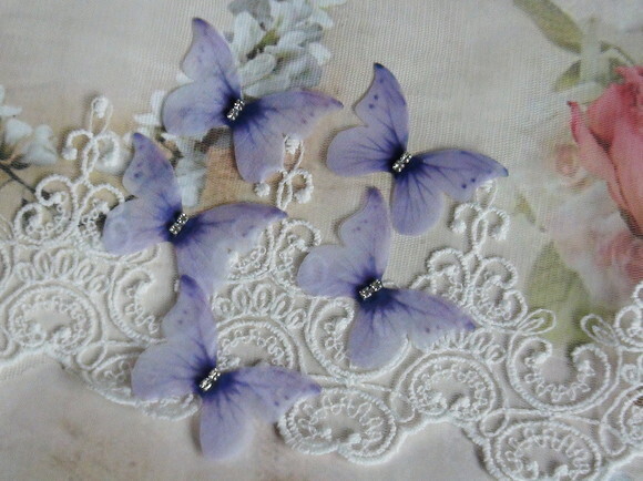 Borboletas em Organza Dupla Camada - 05 un