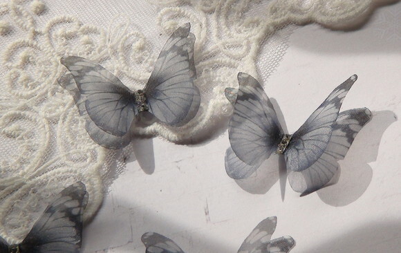 Borboletas em Organza Dupla Camada - 05 un