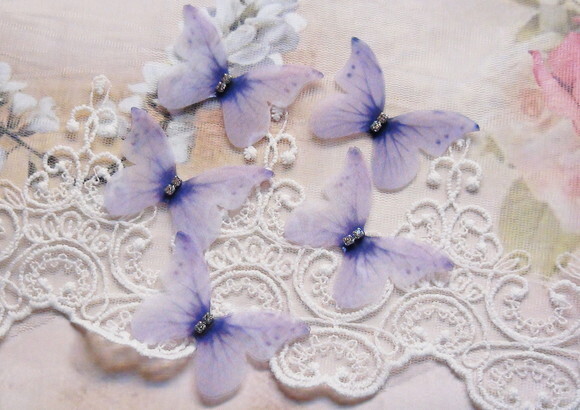 Borboletas em Organza Dupla Camada - 05 un