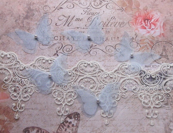 Borboletas em Organza Dupla Camada - 10 un