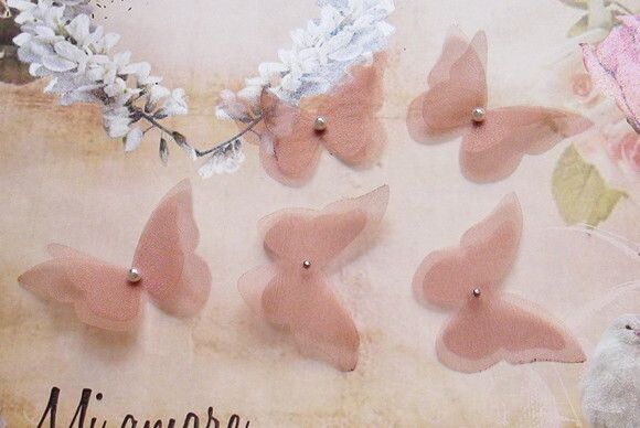 Borboletas em Organza Dupla Camada - 10 un