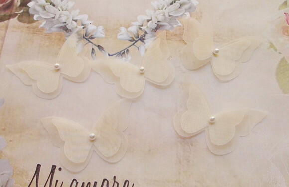 Borboletas em Organza Dupla Camada - 5,5x4,0cm -05 un