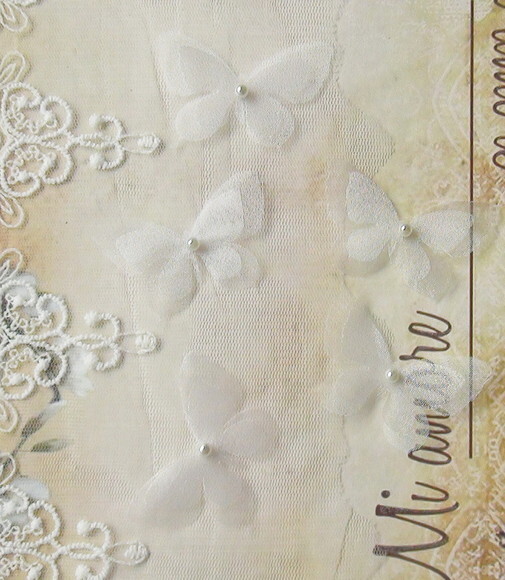 Borboletas em Organza Dupla Camada - Branca 25 un