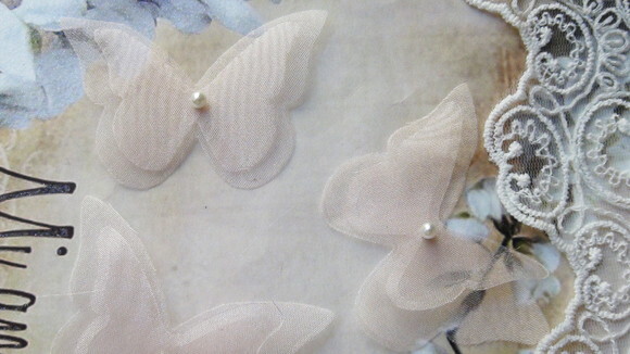 Borboletas em Organza Dupla Camada Rosa - 05 un
