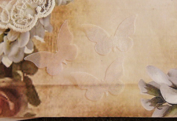 Borboletas em Organza Rosa - 3,5 x 2,5 cm - 25 un