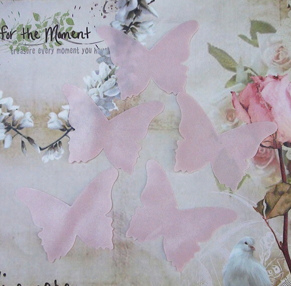 Borboletas em Tecido - Cetim - Rosa - 6,5 x 6,0cm - 25 Un.