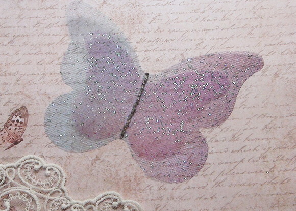Borboletas em Tule Gliter Dupla Camada 14x10 Cm- 05 un