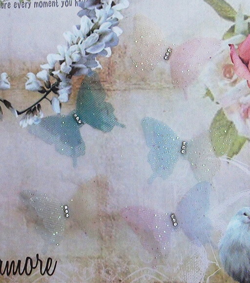 Borboletas Tule Gliter - Dupla Camada - 6,0x4,5 cm - 05 un