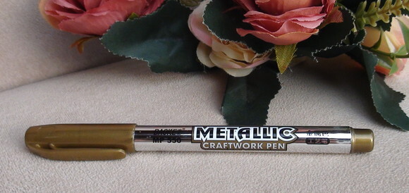 Caneta - Metallic Craftwork Pen - Dourada.