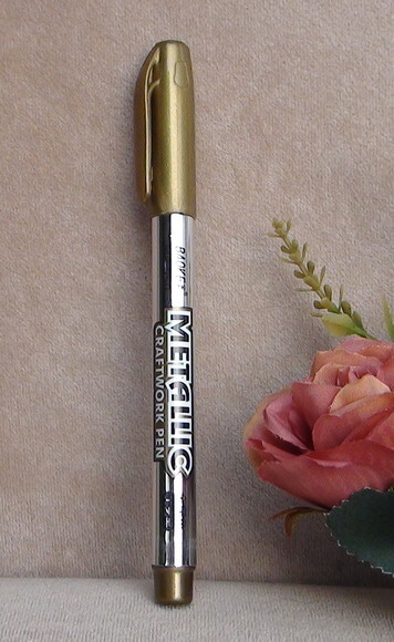 Caneta - Metallic Craftwork Pen - Dourada.