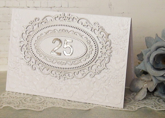 Cartão Artesanal 3d -bodas de Prata - 01 un