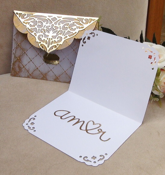 Envelope e Cartão Amor 3d