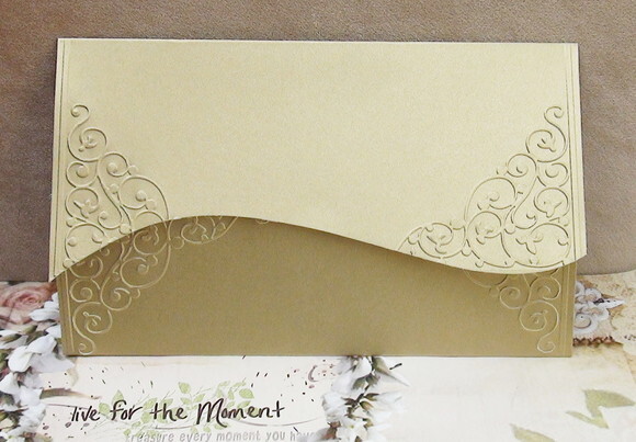 Envelope para Convite de Casamento Dourado - 180g