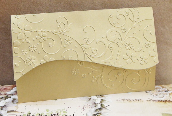 Envelope para Convite de Casamento Dourado - 180g