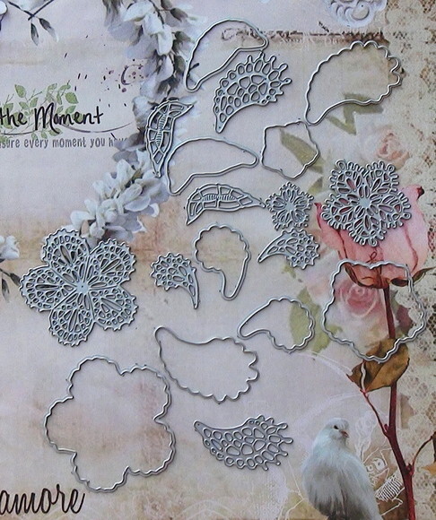 Faca de Corte para Scrapbooking - Convite Flor e Folhas