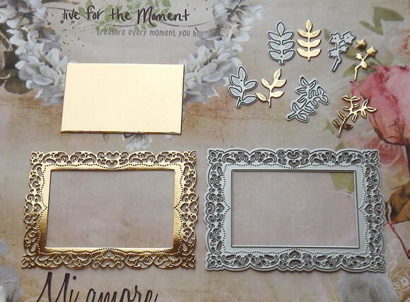 Faca de Corte para Scrapbooking - Retângulo e Folhas