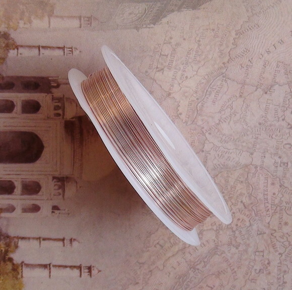 Fio Copper Wire - 0,4 mm - Rose Claro - 9 Metros