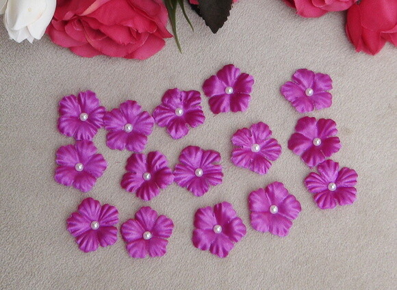 Flor em Cetim - Pink - 30 Unidades.