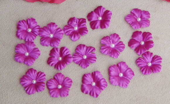 Flor em Cetim - Pink - 30 Unidades.