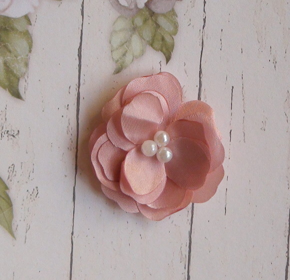 Flor em Cetim - Rose Terra - 05 un