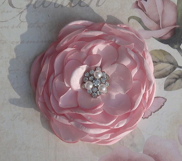 Flor em Cetim 3d - Rosa - 01 un