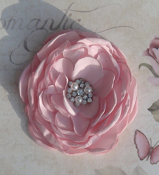 Flor em Cetim 3d - Rosa - 01 un