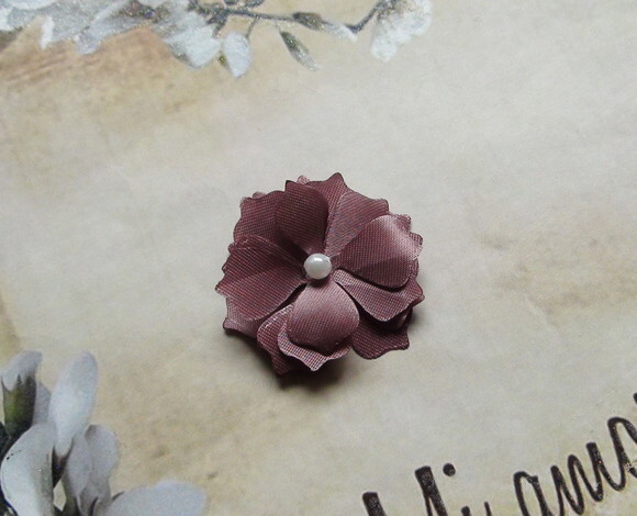 Flor em Cetim 3d - Rose Queimado - 10 un