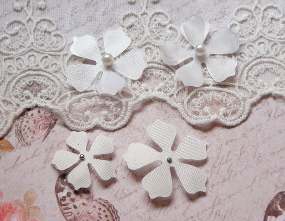 Flor em Cetim e Organza 3d - 10 un