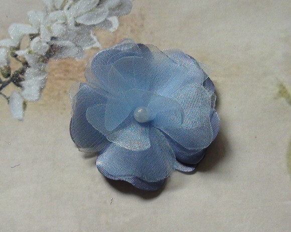 Flor em Cetim e Organza 3d - 05 un