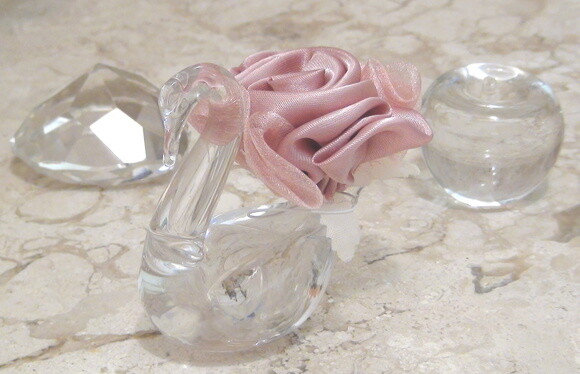 Flor em Cetim e Organza Rosa Antigo