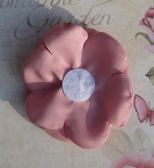 Flor em Cetim Rosa Antigo 3d - 01 un