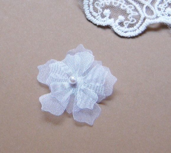 Flor em Organza - 10 un