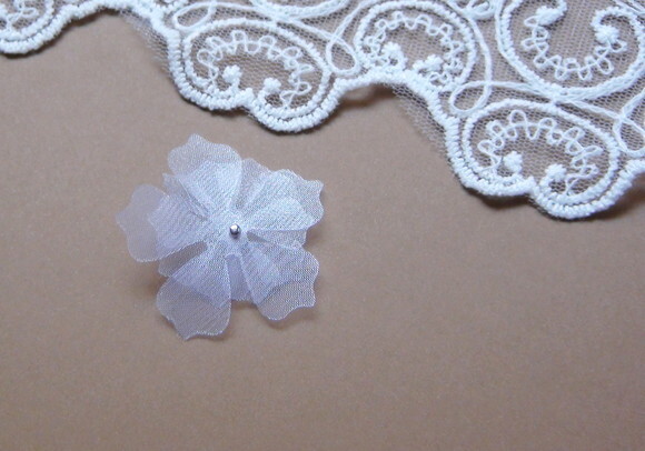 Flor em Organza - 10 un