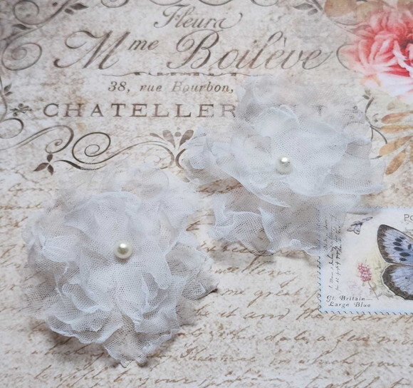 Flor em Organza 3d - 60 un