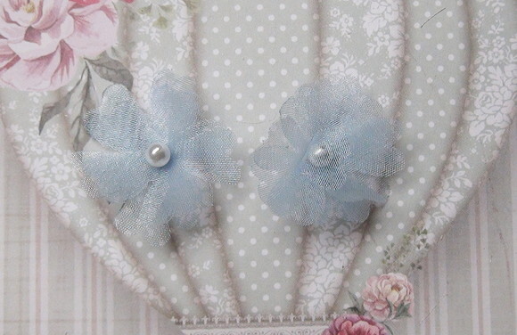 Flor em Organza 3d - Azul - 20 un