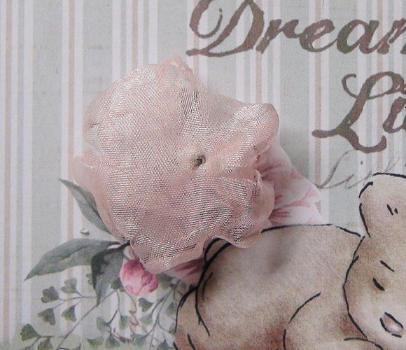 Flor em Organza 3d - Rosa - 05 un