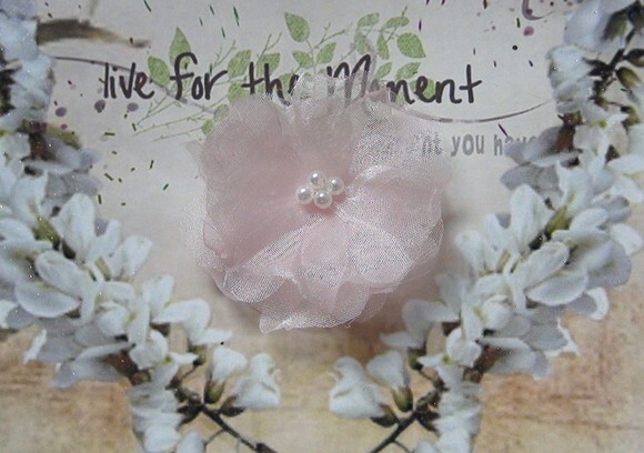 Flor em Organza 3d - Rosa - 05 un