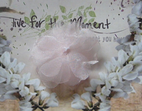 Flor em Organza 3d - Rosa - 05 un