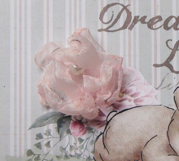 Flor em Organza 3d - Rosa - 05 un
