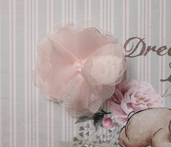 Flor em Organza 3d - Rosa - 10 un