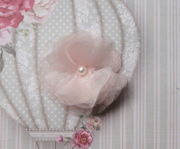 Flor em Organza 3d - Rosa - 10 un