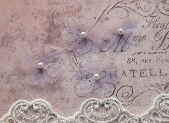Flor em Organza 3d Lilás - 200 un