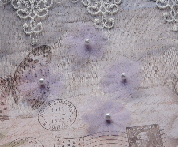 Flor em Organza 3d Lilás - 200 un