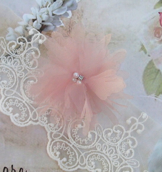 Flor em Organza Cristal - Rose - 05 un