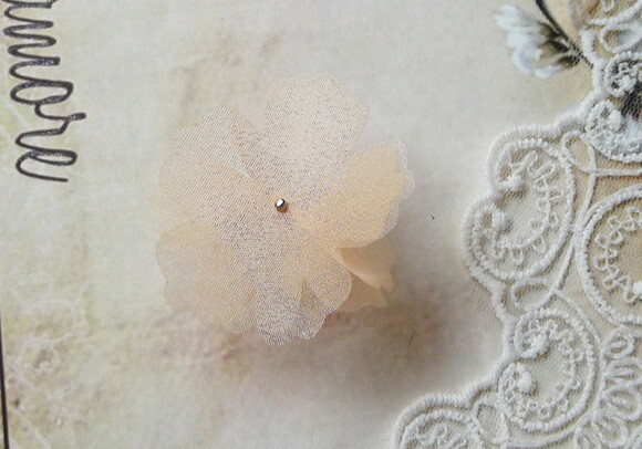 Flor em Organza Laranja - 06 un