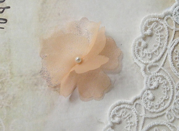 Flor em Organza Laranja - 06 un
