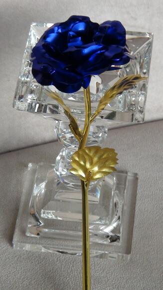 Flor Metalizada Azul Turquesa